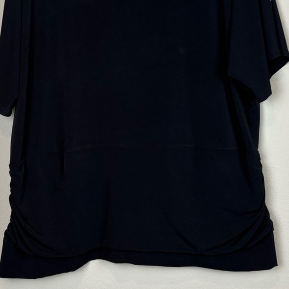 Nygard Collections Black Pullover with Rhinestones Accents and Side Ruching - Picture 3 of 10